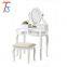 White Dressing Table Set Wooden Makeup Desk With Mirror Drawer Stool Bedroom