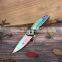 Blue peptide  Stainless Steel Outdoor Folding Pocket Survival Military Tactical Knife with Belt Clip