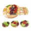 Bamboo Round Charcuterie Boards Cheese Board and Knife Set Meat Platter with 4 knives Cheese Cutting Board Set