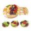 Bamboo Round Charcuterie Boards Cheese Board and Knife Set Meat Platter with 4 knives Cheese Cutting Board Set