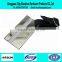 High Quality Rectangle Name ID Address Tags Black Leather Strap