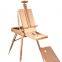 Large Solid Beech Wood Painting H-Frame Foldable Wooden Easel Stand Easel With Storage Drawer and Palette