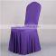 high quality gold pleated spandex chair cover for banquet decoration