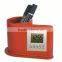 Classic PU leather clock pen holder