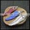 LFD-0030P ~ Wholesale Beautiful Mixed Color Snakeskin Wings Shape Pendants, With Paved Rhinestone Crystal Charm Necklace Pendan
