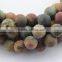 2.0mm Large Hole Hot Selling Round Matte Picasso Jasper Gemstone Loose Beads Approximate 15.5 Inch