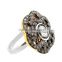 92.5 Sterling Silver Rose Cut Diamond Ring, wedding Rose cut Ring, Pave Diamond Ring Jewelry