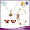 Children and women jewellry 4 pieces zinc alloy rhinestone butterfly jewelry set                        
                                                                                Supplier's Choice