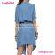 Drop ship long sleeve ladies womens denim dress                        
                                                Quality Choice