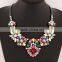 Elegant and Exquisite Latest American and European Popular Resin and Crystal Alloy Flower Pendant Statement Necklace in Stock