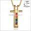 Stainless Steel Gay & Lesbian LGBT Pride Pendant Rainbow Cross Black Base Necklace