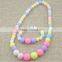 Baby Girls Round Shape Plastic Bead Candy Color Necklace Bracelet Set