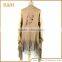 Beautiful lady poncho scarf shawls suede fringe vest suede shawl