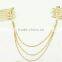2016 New Crystal Feather Hair Brooch Clip Pin Cuff Leaf Tassels Chain Head Band Jewelry Headpiece