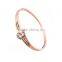 Newest Special Rose or Yellow Gold Plated Stainless Steel Crystal Rhinestone Bangle