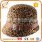 Custom wholesale cheap felt fedora hats leopard pattern ladies formal hat