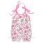 2016 new born cute sleeveless tassel flower sweet princess boutique baby jumpsuit for girl