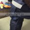 Hot Selling 100% Polyester Hi-vis dark blue Durable Construction Worker Uniform reflective stripe Safety Coverall