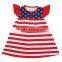 Baby clothing manufacturer wholesale baby dress girl independence day dress children frocks designs 4th of July girls dresses
