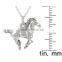 2014 Sterling Silver Running Horse Necklace With 18-inch Cable Chain