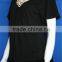 Black hand sewn beads V neck tee shirt