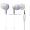 all white earphone plastic earbuds mobile phone use in ear earphone shenzhen factory