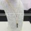 Hot Sale Christmas Necklace Jewelry Multilayer Gold Plated Stick Two Color Cylinder Nature Stone Pendant Necklaces For Women