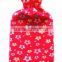 large hot water bag with fleece cover orange colourful six side flowers