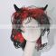 High quality synthetic black and red halloween evil wig N211