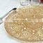 Wholesale Cheap Decorative Gold Silver Flower Embossed Glass Wedding Charger Plate