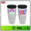 24oz Double Wall Plastic Reusable Coffee Cup With Lid