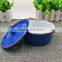 Novelty children's enamelware dessert bowl pudding storage bowl enamel baking pan with double handle