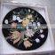 Black Round Marble Pietre Dure Coffee Table Top