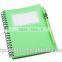 Plastic covered notebook with 70 striped sheets ballpoint pen
