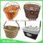 Removable and portable wicker handlebar bike basket