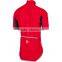 Mens plain red cycling jersey with rear reflective trim on pockets