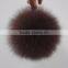 Myfur Beige Color Real Fox Fur Pom Pom Wholesale Detachable Hat Accessory
