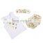 Wholesale Girls O Neck sleeveless heart tshirt ruffle gold dot bloomer and headband baby girls outfit