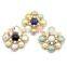 New Arrival Pearl and Turquoise Round Brooch Fashion Lady Gifts