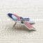 Manufacture custom souvenir badge ribbon metal flag lapel pin with epoxy