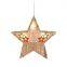 hanging wooden crafts with led light pendant star house wall decor for christmas home decoration