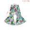 plain pink gallus crop Top and floral pattern bell bottom 2pcs lovely Baby Girl suit