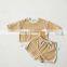 Bulk wholesale kids popular boutique clothing girl's long-sleeve red striped suit