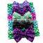 5Inches Girl Mermaid Sequins Headband Baby Glitter Hairbow Dance Party headwear 10Colors