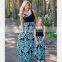 2019 mommy and me dresses summer sleeveless casual vintage prints pink blue long maxi dress (this link for WOMAN)