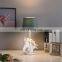 American creative horse shape design hotel table decorative resin modern desk lamps with green lampshade