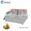 10 Liter Electric Countertop Deep Fryer Dual Tank 5 with Temperature Limiter Commercial Restaurant