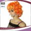 cheap short synthetic curly orange afor wigs for party