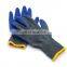 Custom Industrial Safety Construction Anti Slip Grip Heavy Duty Cotton Blend Blue Rubber Latex Coated Gardening Working Gloves