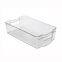 Kitchen Clear Plastic Stackable Storage Bins Refrigerator, Freezer, Pantry & Clothes Organization Container with Carrying Handles
